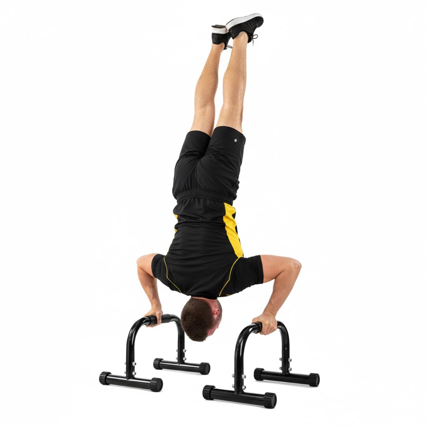 TOPZEA 2 Pack Parallettes Bars, 10" High Steel Push Up Handles Bars Strength Training Anti-Slip Calisthenics Equipment for Handstand, Full Planche, L-sit & Dip, Home Fitness & Gym Floor Workouts