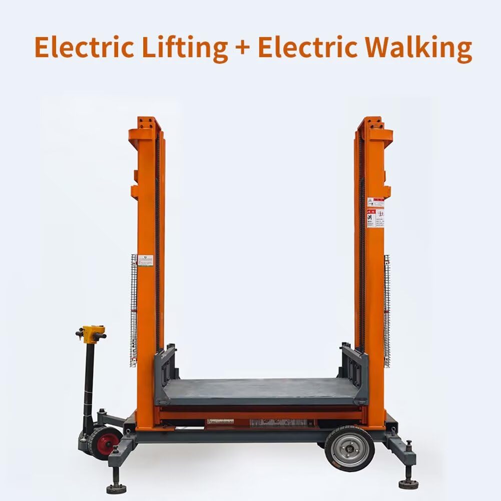 1Ton/2200Lbs Load Aerial Mobile Lifter Scaffolding,Electric Remote Control Lifting Platform,Hydraulic Masonry Work Platform for Construction Site Wall Laying Plastering