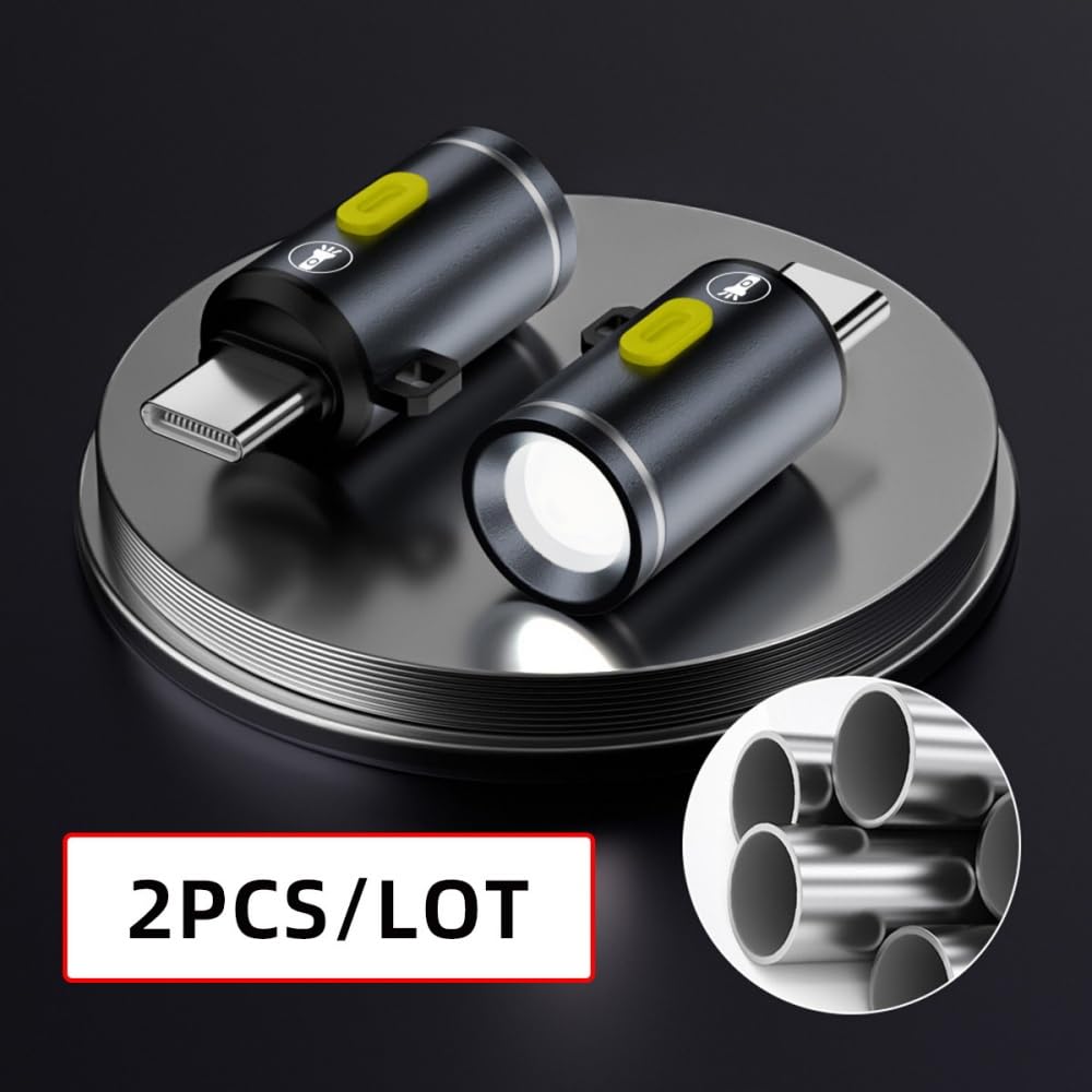 2pcs 210 cablecc USB-C Atmosphere LED Lighting for Outdoors Walking Cycling Phone Laptop Charger Night Lamp Lumens