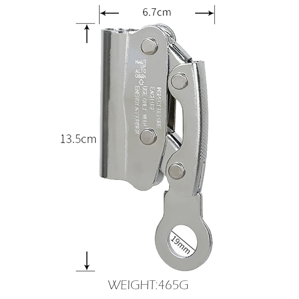 YERGOFE Climb Self Locking Rope Grab - Alloy Steel, Safety Protection 25 kN(Aprx 300LB), Used with 5/8’’ Lifeline Rope, for Construction, Climbing, Fall-Protection (Round Lock)