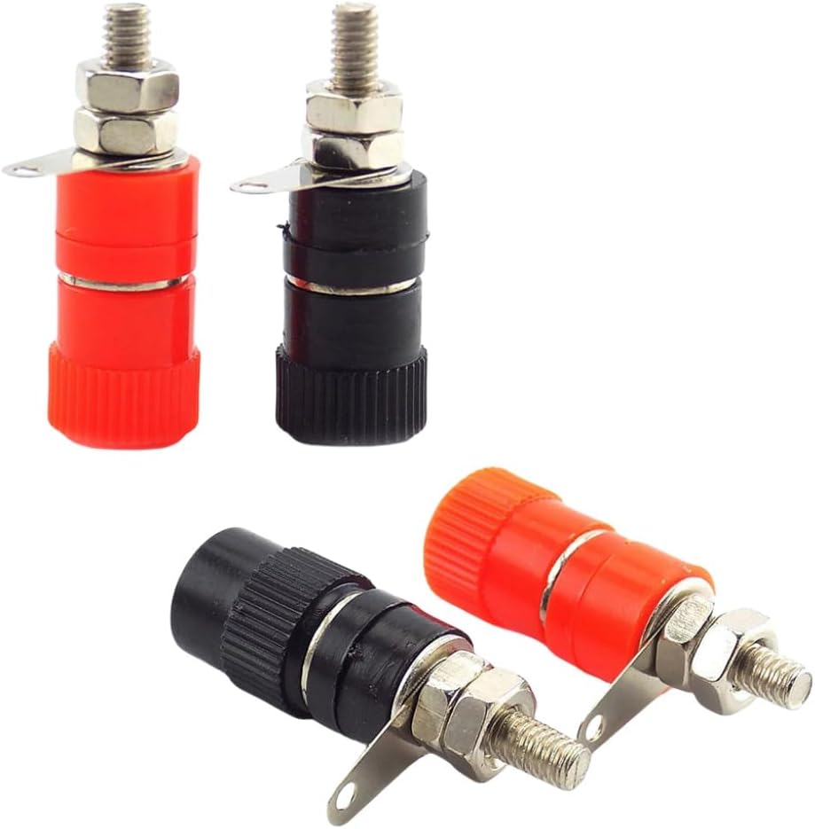 Lzzvibo 10pcs 4mm JS-910B JS-910B (5Black+5Red) Banana Plug Jack Connector Nickel Plated for Jack Socket Female Binding
