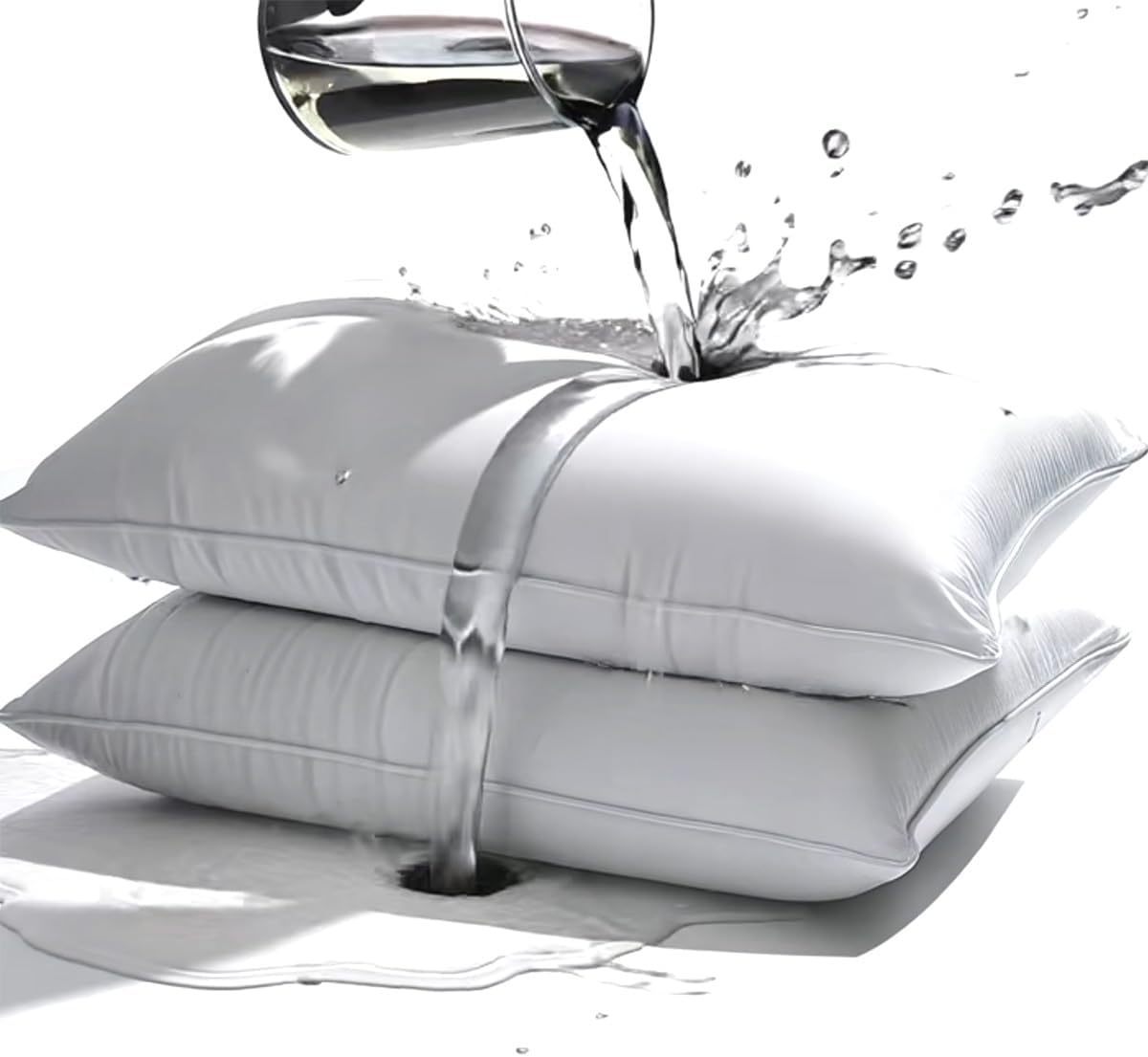 Skiennix Waterproof Pillow Protectors - Queen Size 20x28 Inches | 4-Pack Zippered Dust & Moisture Proof Covers