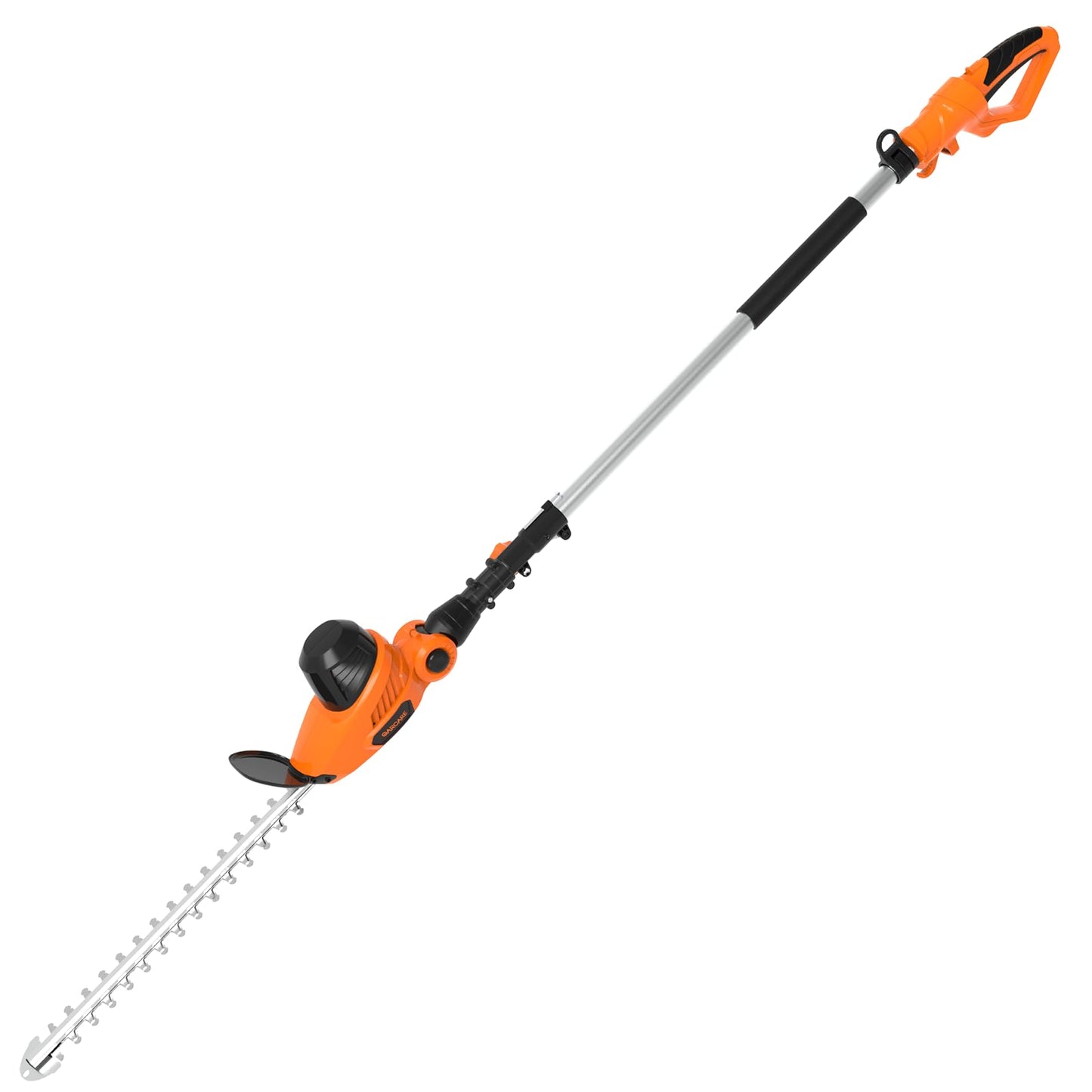GARCARE Pole Hedge Trimmer Corded – 4.8A Electric Bush Trimmer with 18 Inch Dual-Action Blade, 6-Position Head & Long Reach Hedge Cutter for Tall Hedges, Shrubs