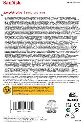 Sandisk 32GB 10 80MB/s (SDSDUNC-032G-GN6IN) Ultra Class SDHC UHS-I Memory Card up