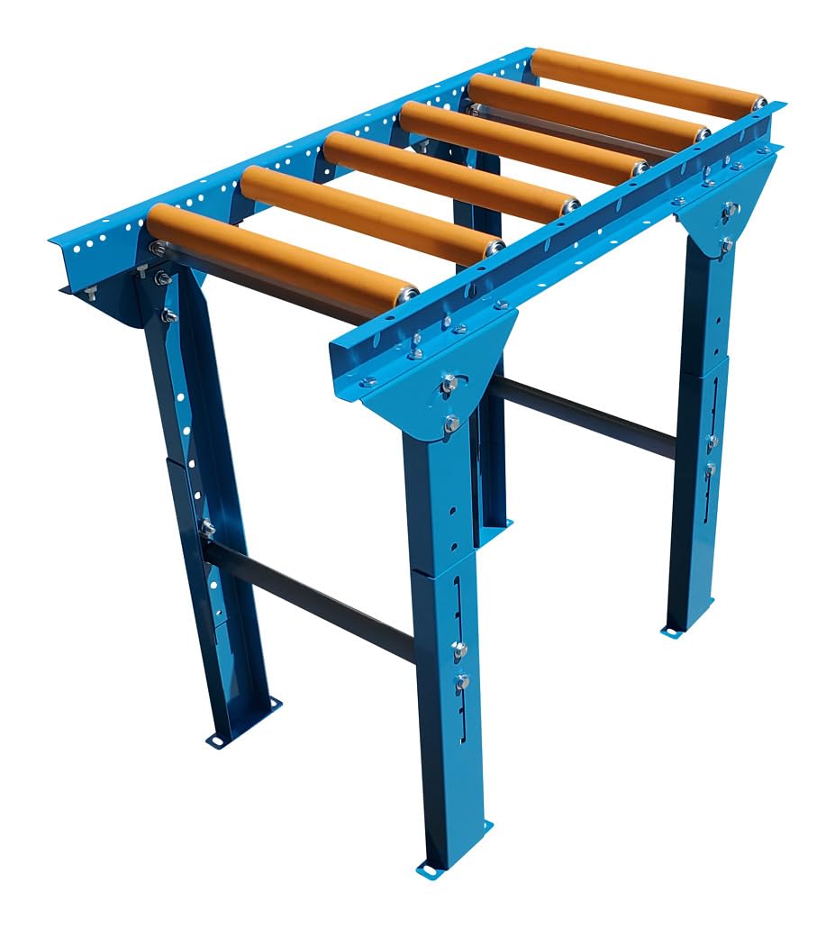 Light-Duty Steel Gravity Conveyor 18" W x 3' L with Legs | 1.5" Smooth Poly-Covered Rollers on 6" Centers | Industrial Galvanized Conveyor System By Ultimation