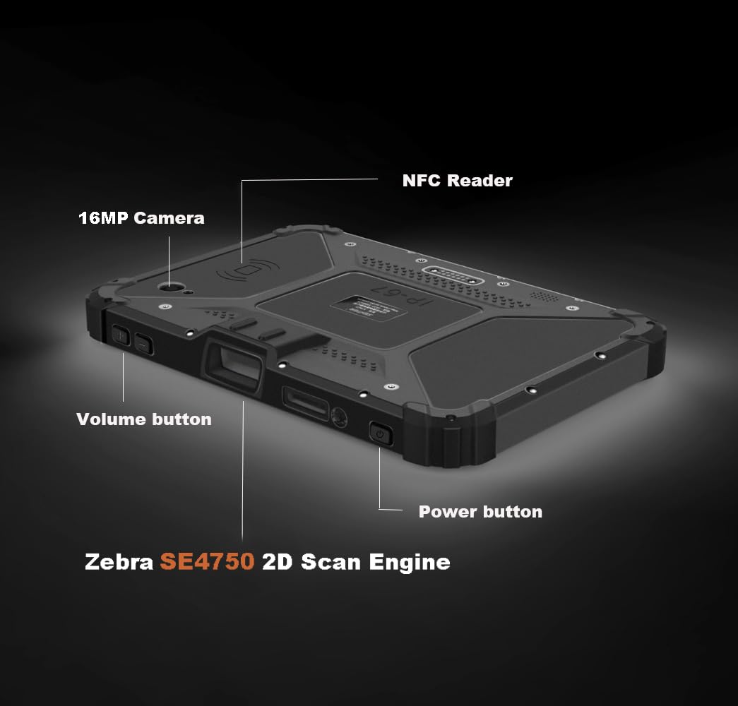 Vanquisher [2025 Launched] Ultra Rugged 8-inch Enterprise Tablet PC, Android 14 Warehouse Tablet with 2D Barcode Scanner | 8GB+128GB Large Memory | 10000mAh High Capacity Battery | IP67 Waterproof