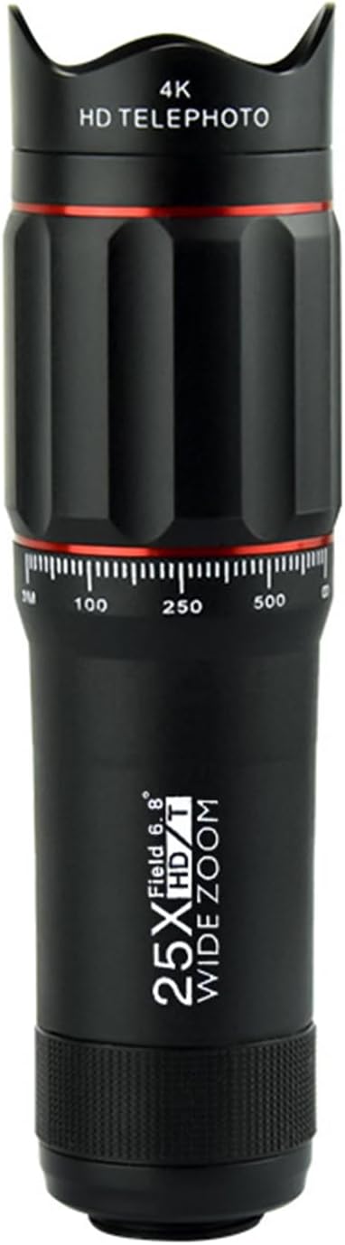 Andoer 25x 25X Macro Telephoto Smartphone Lens Kit with Phone Clip Holder, Telephoto Lens, Black