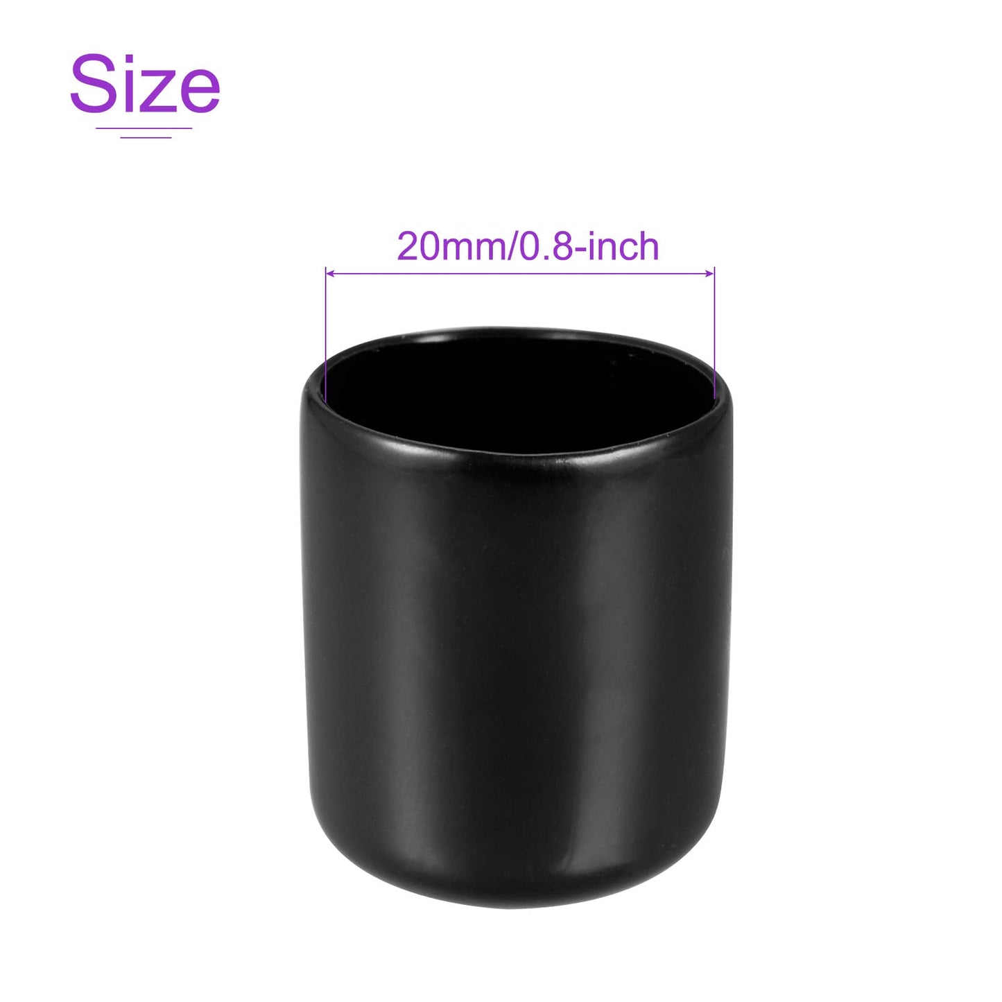 DMiotech 15 Pack 20mm ID Black Screw Thread Protectors Rubber End Caps Bolt Covers for Screw Bolt Furniture Pipe