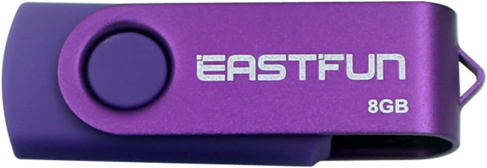 EASTFUN 5 Pack 8GB 2.0 USB Flash Drive USB Flash Memory Stick Fold Storage Thumb Stick Pen (Five Mixed Colors: Black