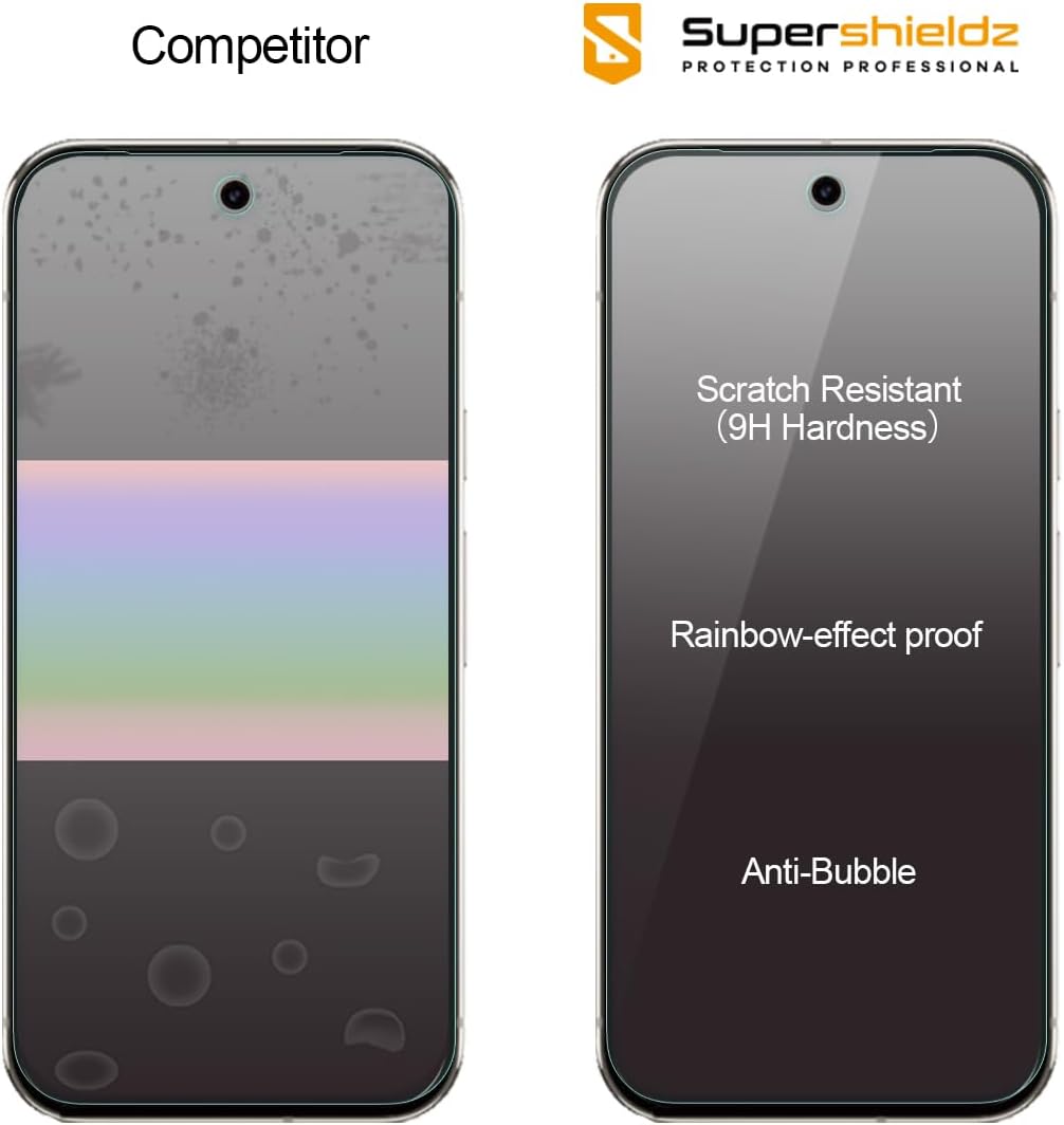 (3 Pack) 9a Supershieldz Designed for Google Pixel Tempered Glass Screen Protector, Anti Scratch, Bubble Free