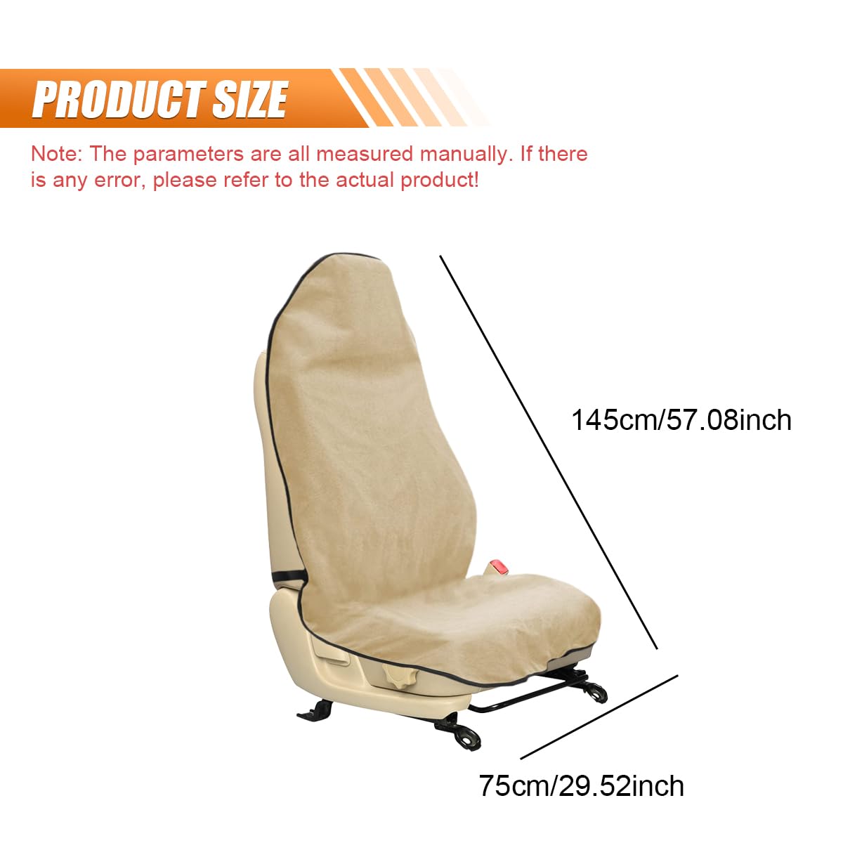 ZIMISI Waterproof Car Seat Cover Towel, Non-Slip Car Seat Protector for Gym Workouts, Running, Swimming, Beach & Hiking, Universal Sweat Towel Cloth for Cars, SUVs, Trucks (Beige)