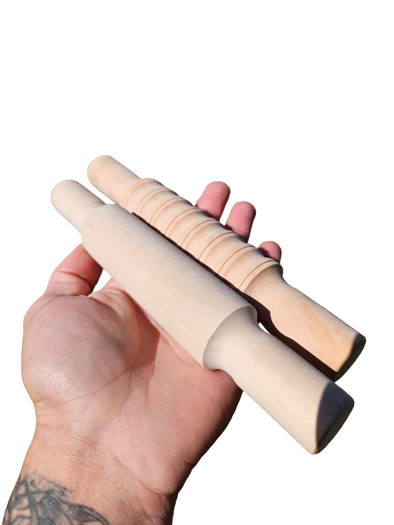 Roller Massage Stick and Shin Conditioning Roller 2 Pack (Muay Thai Kickboxing Equipment, Boxing Gear, MMA Gear, Body Massage Gear and Equipment, Physical Therapy for Shin Splint Relief