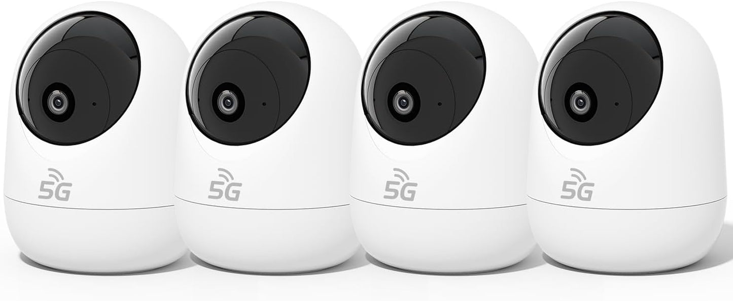Rraycom 4Pack 2K 5G/2.4 360-Degree 24/7 Security Camera Indoor GHz Wi-Fi, Baby Monitor Pet/Dog Camera for Home