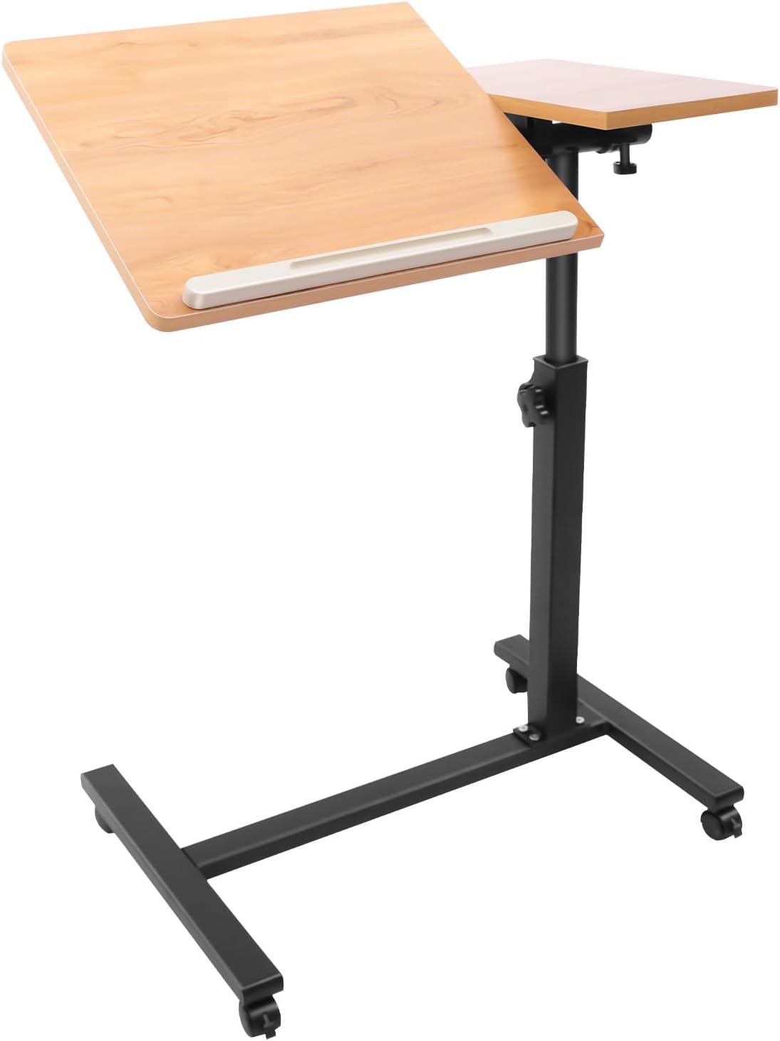 FXEIPOL Mobile Laptop Stand, Rolling Table Desk Cart with Adjustable Height and Angle, Bedside Laptop Table for Office