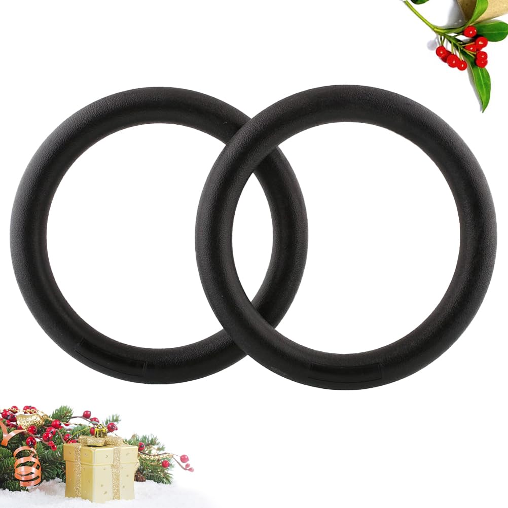 CLISPEED D Ring 2pcs Workout Ring Muscular Cross-Training Strength Bodybuilding Plastic Training Replacement Rings Gymnastic Bodyweight Black for Workouts Cross Gym Fitness