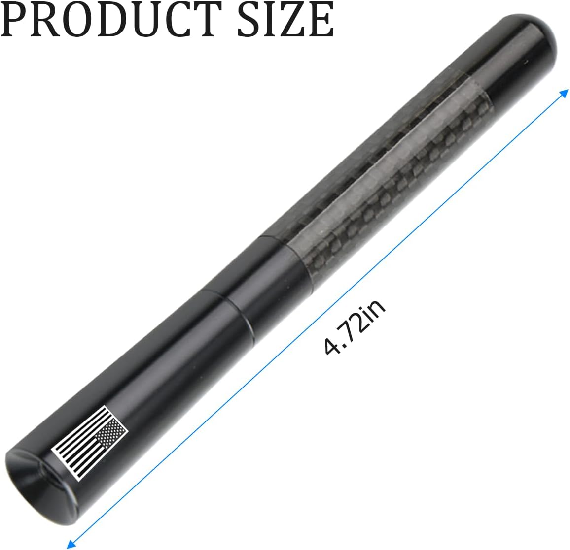 KHGUZ 4.7 Inch 9 2 2 Carbon Fiber Car Short Antenna, American Flag Vehicle AM/FM Radio Reception Antenna, Patriotic