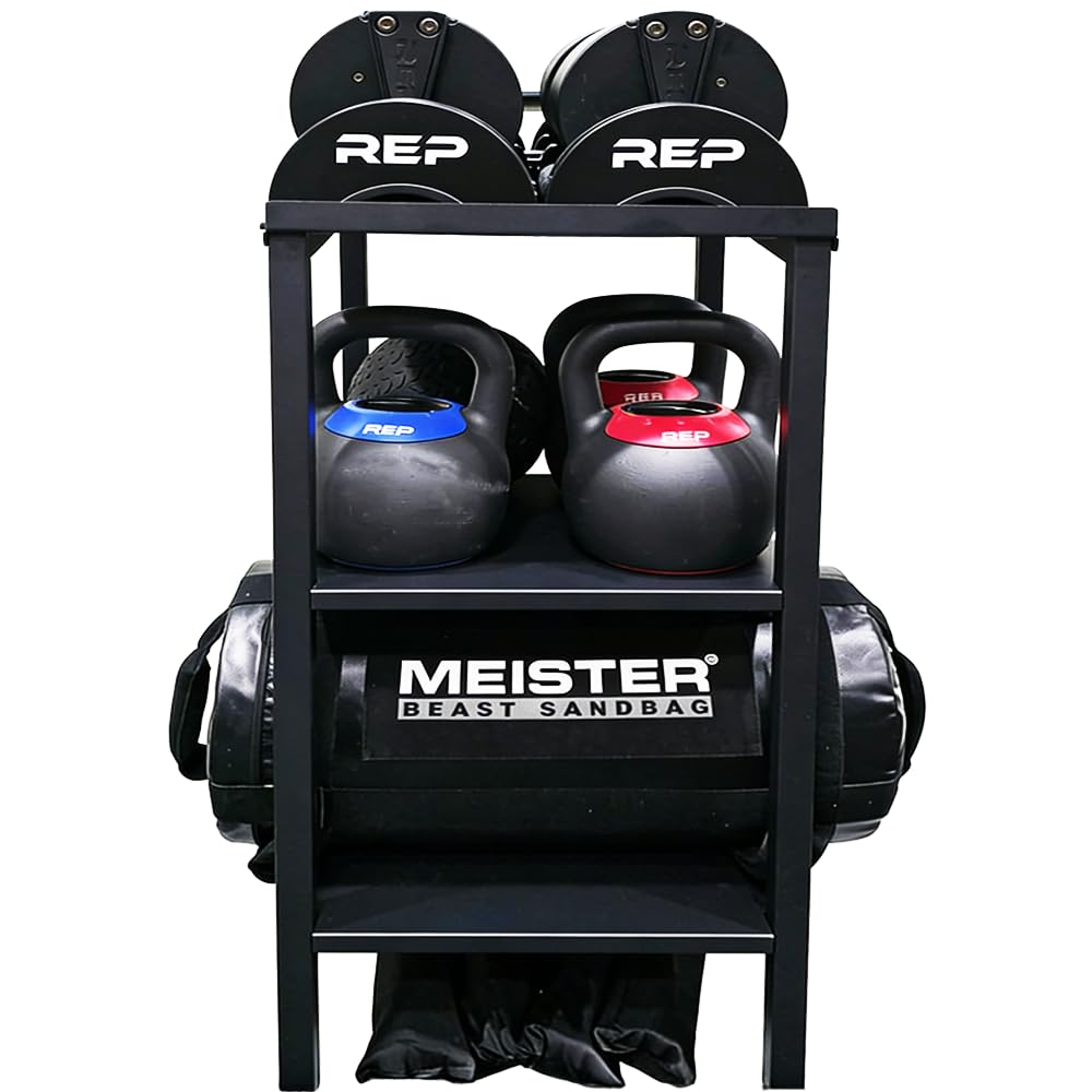 OGODU Heavy Duty Stationary Dumbbell Stand – 600-800 lbs Capacity, 2-Tier/3-Tier Extra Large Storage Rack, Fits Most Adjustable Dumbbells and Kettlebells, Anti-Tip Safety Base, Non-Slip Floor Pads, Heavy Duty Construction for Home Gym, Garage, Commercial