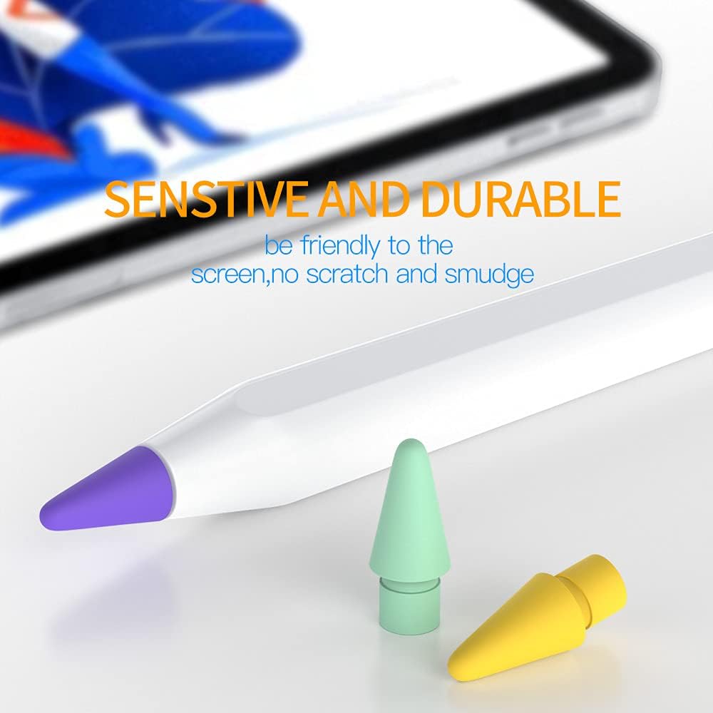 AWINNER 1st 2nd Pen Tip Compatible with Apple Pencil Tips & Generation Color Nib (Red/Yellow/Purple/Pink/Cyan)