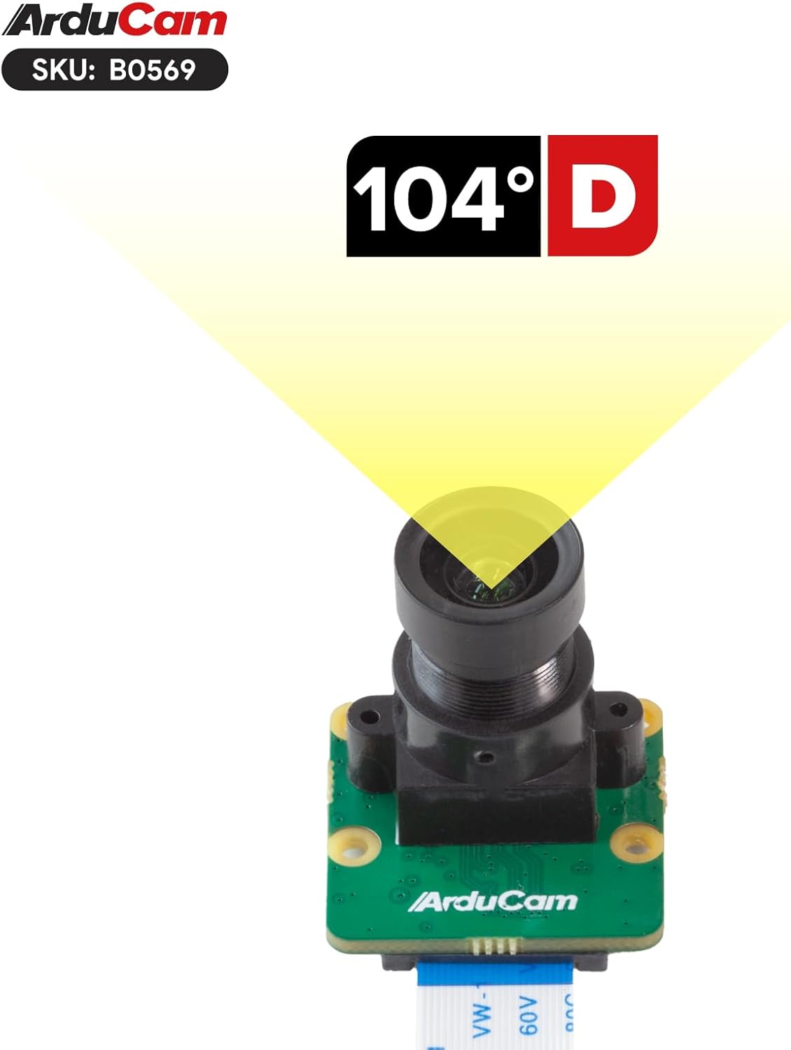 Arducam 4K IMX415 M12 15-15pin, 15-22pin for Raspberry Pi Camera, Low Light Camera Module with Lens, Ribbon Cable