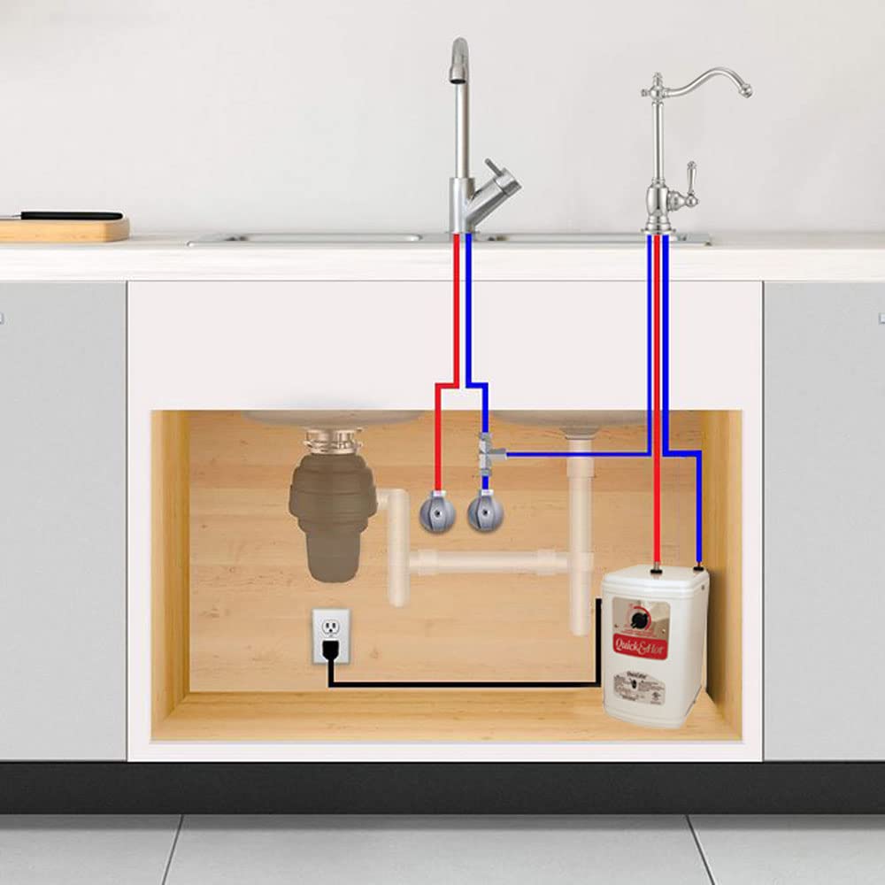 Westbrass A271H-20 Velosah 9" 1-Handle Hot Water Dispenser Faucet with Thermostatic Hot Water Tank, Stainless Steel
