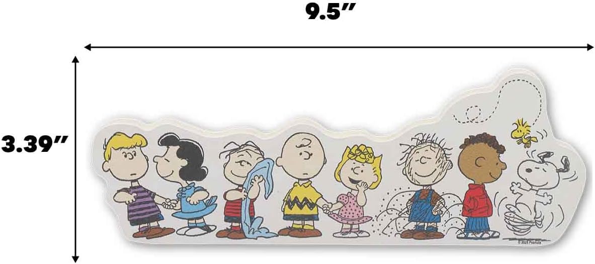 Open Road Brands Peanuts Gang Shelf Sitter Decor - Charming Wood Block Featuring Charlie Brown, Snoopy & Friends