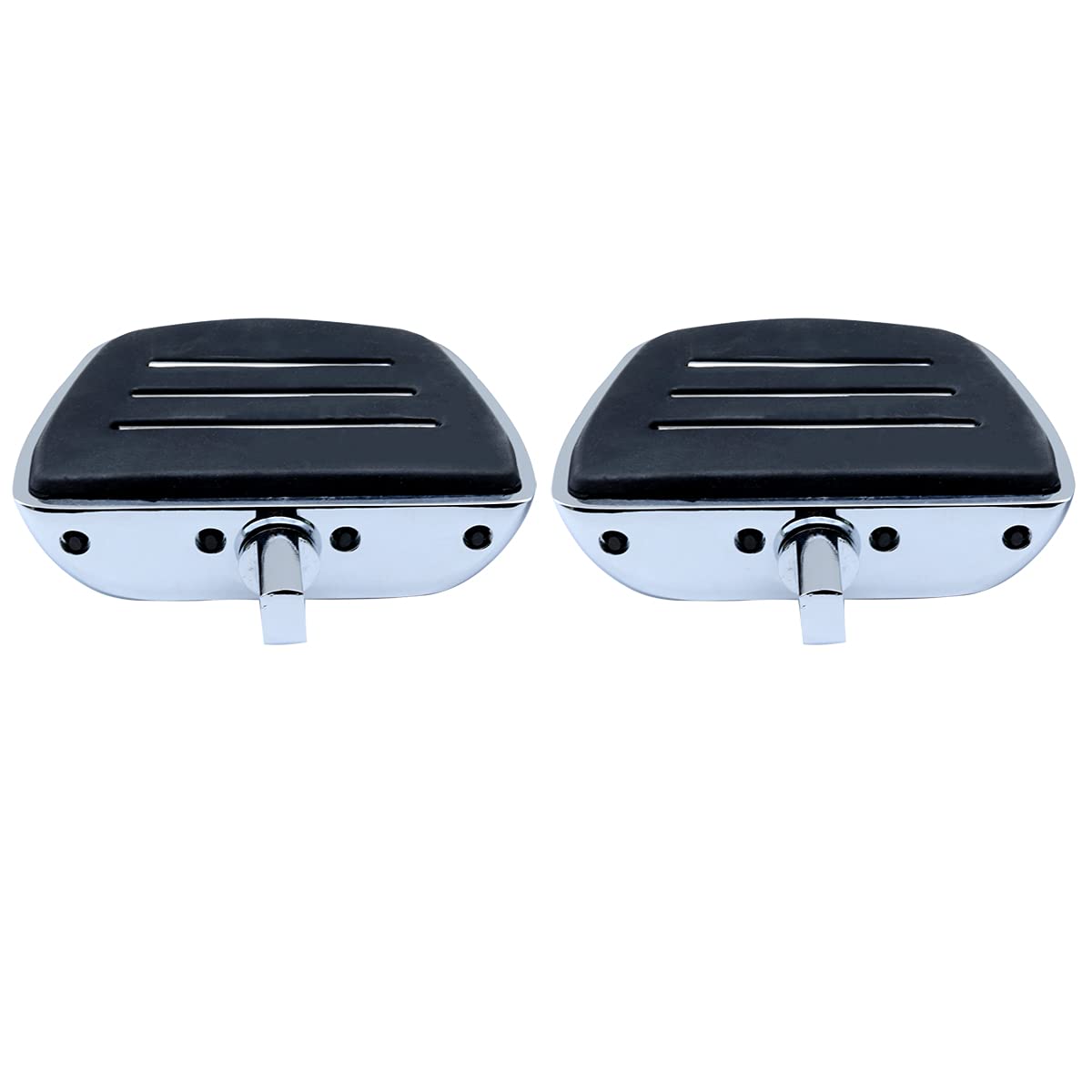 Motorcycle Mini Board Floorboards Footpegs Pedals Footrests Highway Pegs with Male Mount Adapters & Anti-Slip Rubber Universal for Harley Davidson Dyna Touring Dyna Suzuki Yamaha Triumph (Chrome)