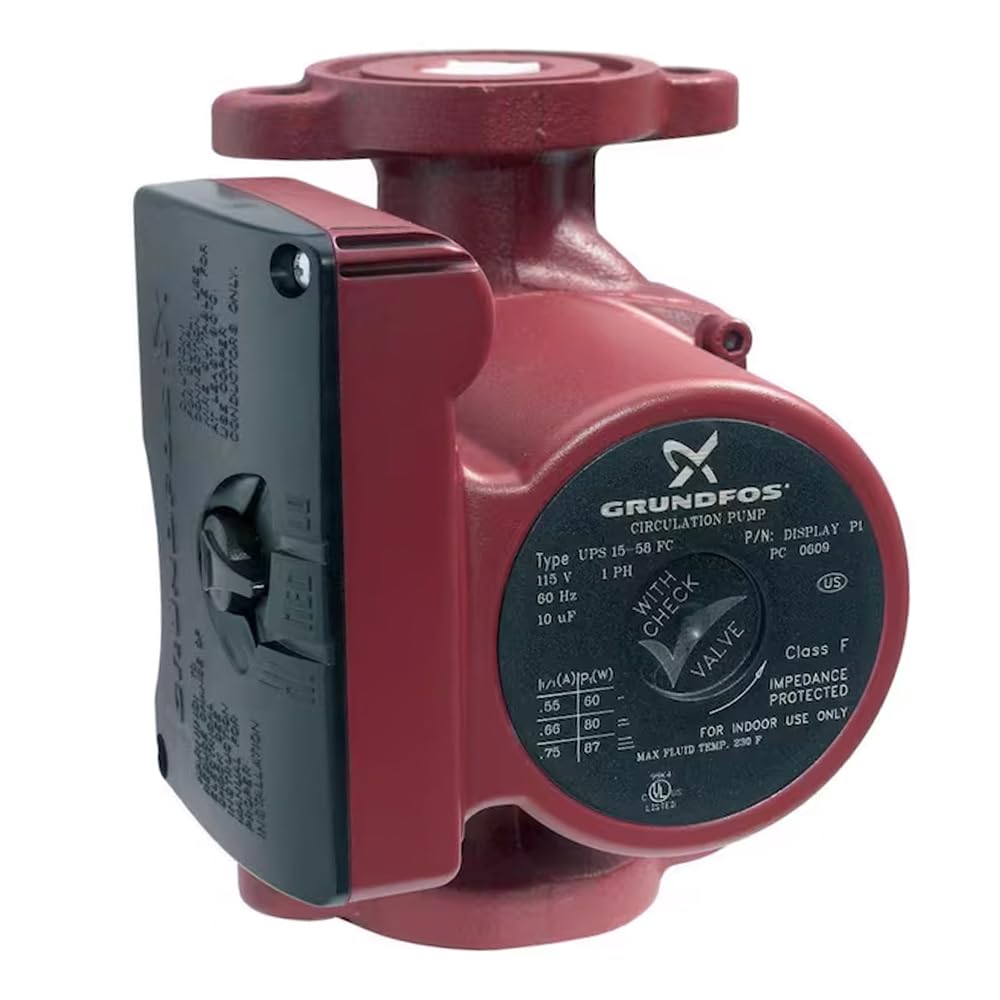 Grundfos 52722512 3-Speed 1/6 Horsepower Circulator Pump with Flow Check ASIN: B002YR4AVW View on Amazon, Large, Red
