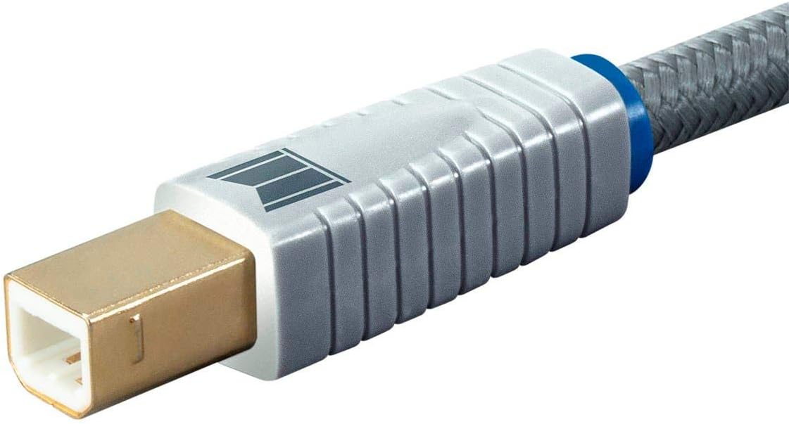 22AWG, 2 Monolith USB Digital Audio Cable - USB Type-A to USB Type-B, Gold-Plated Connectors, Meter, Gray
