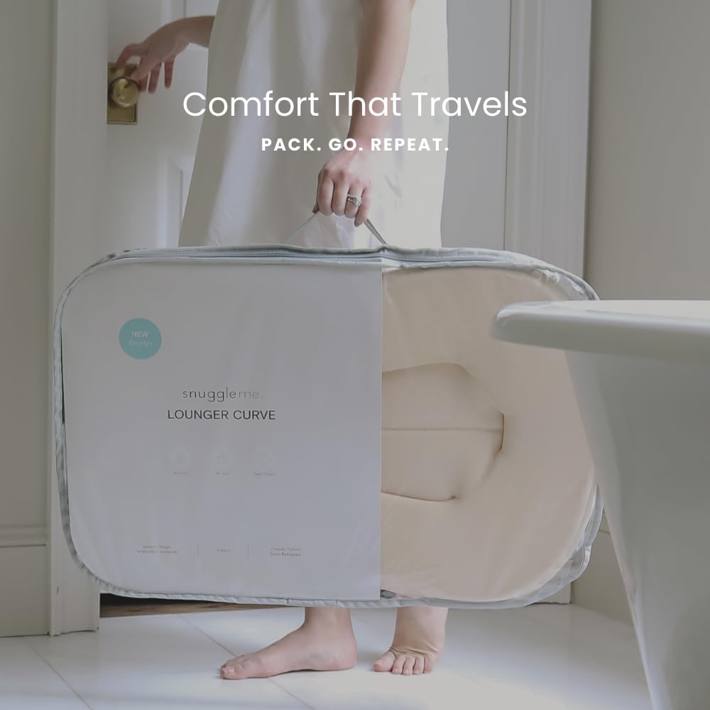 Snuggle Me® Baby Lounger - Premium Organic Cotton Infant Nest with Foam Core & Travel Bag | Birch (0-6 Months)