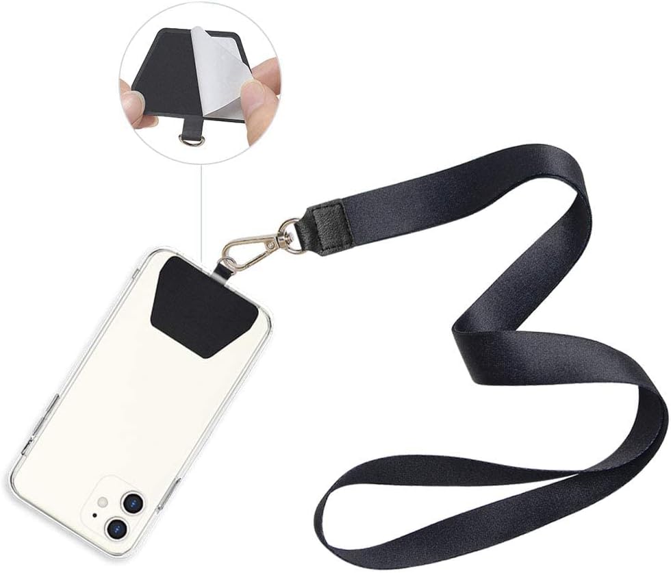 4 Pack x4) COCASES Phone Tether Tab, Phone Strap Replacement Part for Cell Phone, Safety Lanyard Patch (Black