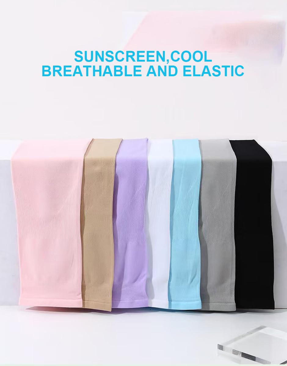 6 Pairs UV Protection Arm Sleeves for Men Women Cooling Compression Sleeves with Tattoo Cover Up Elasticity Sun Sleeve with Anti-Slip Cuffs for Football Work & Outdoor Sports Breathable Sweat-Wicking