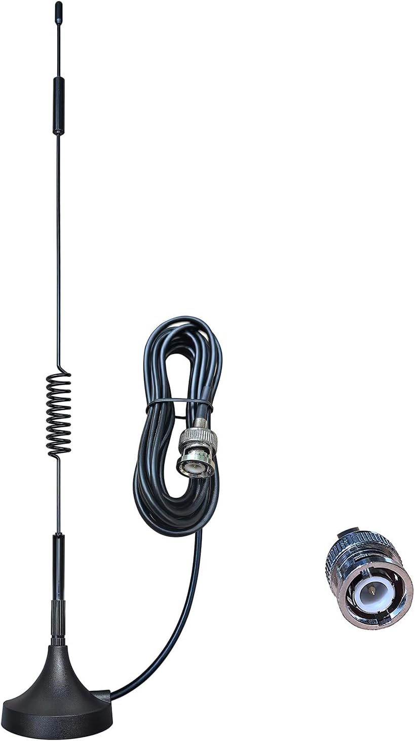 Dixingtek 45mm VHF UHF BNC Amateur Radio Scanner Antenna Magnetic Base, Compatible with Amateur cb Radio Police Scanner