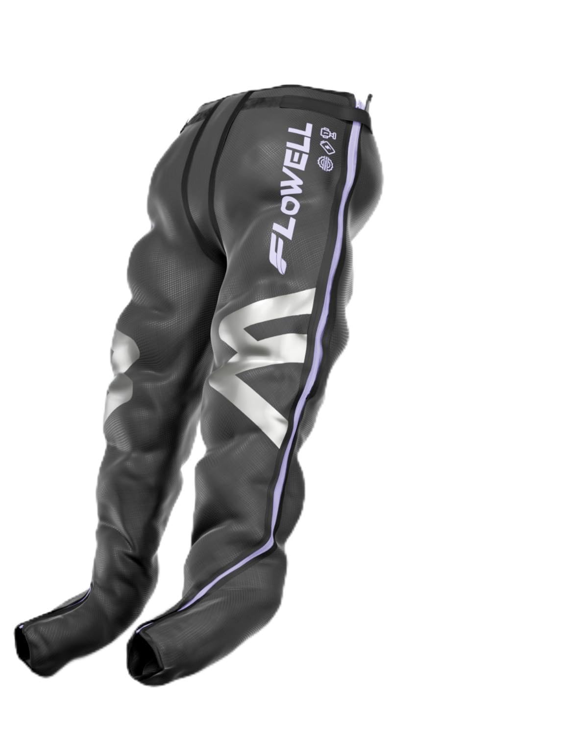 Flowell Air Pressure Therapy System – FDA Cleared (K243791) Sport Deluxe Compression Pants – 8-Chamber Leg Compression for Daily Recovery & Circulatory Support