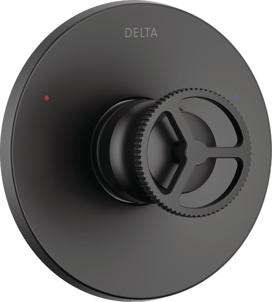 Delta Faucet Trinsic Matte Black Shower Valve Trim Kit for Black Shower Systems and Shower Faucets, Delta Shower Handle Replacement, Shower Faucet Handle, Matte Black T14058-BL (Valve Not Included)