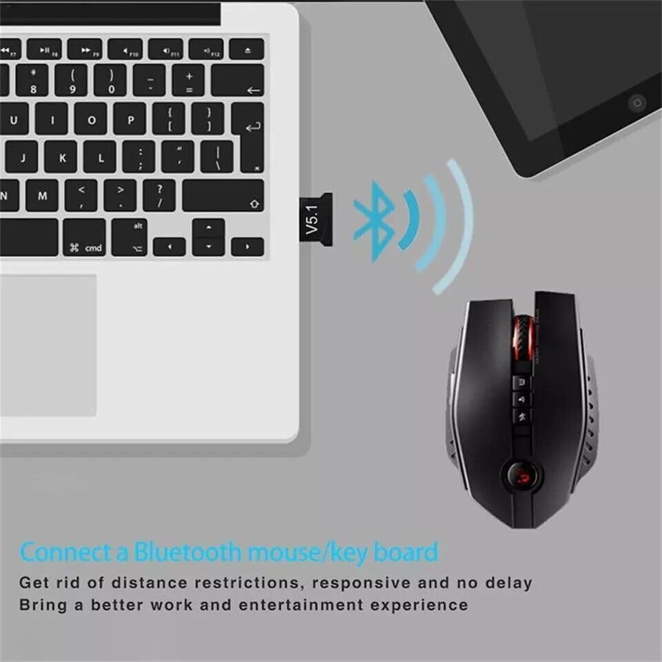 FANTIA 5.1 USB Wireless Bluetooth Adapter, Bluetooth USB Adapter Receiver Audio Transmitter Wireless Receiver Dongle
