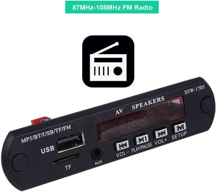 Zopsc MP5 Set-top Player Bluetooth SSD Stereowith LED/FM Radio/Remote Control, Support TF Card, AUX Input, USB Devices