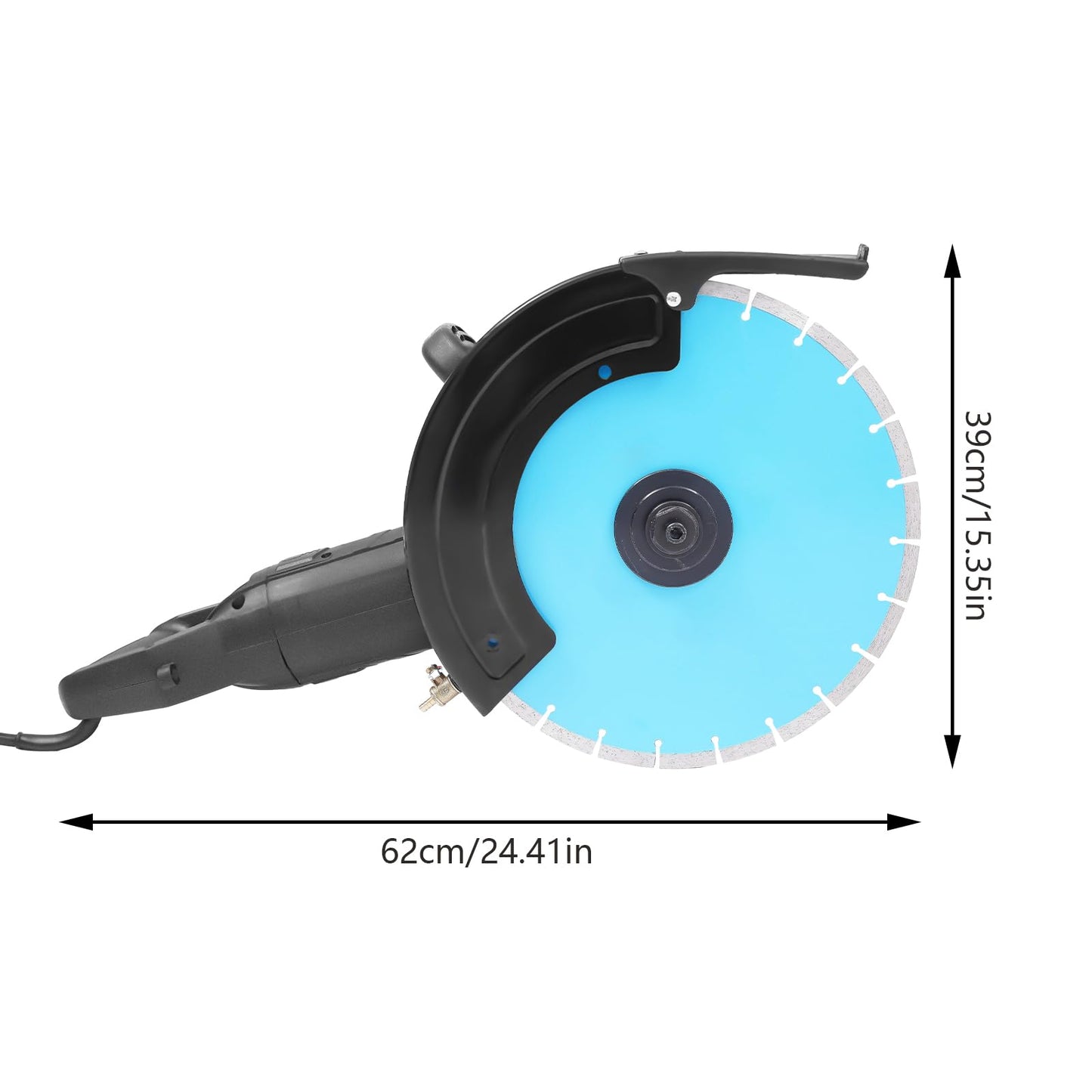 Electric Concrete Cutting Saw, 3000W 14In Wet/Dry Cutter Circular Saw with Water Pipe Water Pump Blade &Rolling Pulleys Power Cutter for Granite Porcelain Wood Concrete Stone Blue