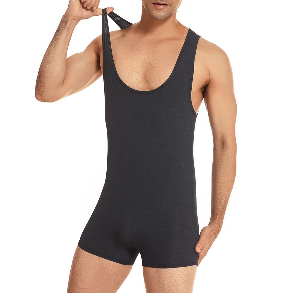 SPNSSTCR Men Bodysuits Slip Fitness Shapewear Underwear Athletic Supporters Wrestling Singlet Leotard
