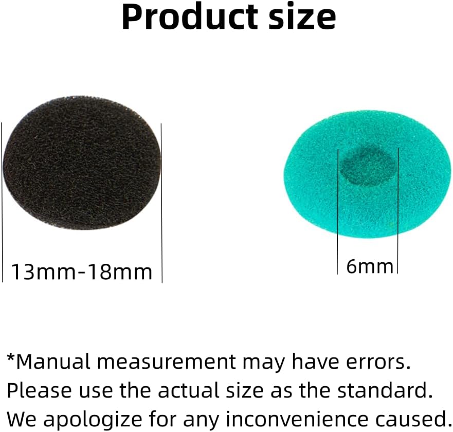 SNHTLS 13mm-18mm 6 Foam Earbud Tips Compatible with Earpiece Headphone Two Way Radio Walkie Talkie Earpiece Foam Ear