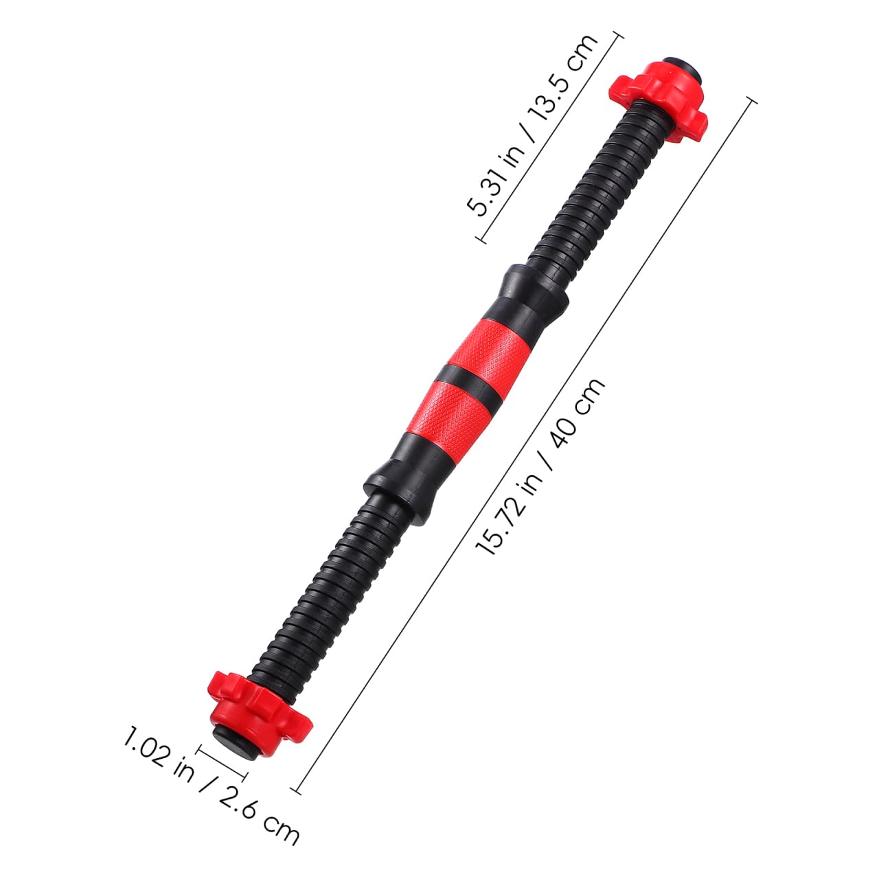 Garneck 16.5inch Threaded Dumbbell Handles,2pcs Adjustable Dumbbell Bar Handles with 4pcs 1inch Spin- Collars for Sport Workout (40cm)