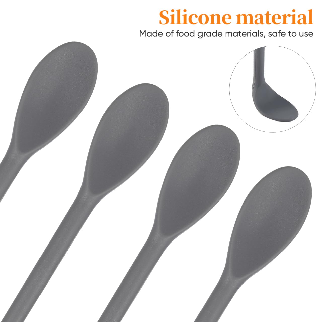 Garneck 2Pairs Double Head Silicone Spoon Stirring Chopsticks 11inch Long Chopsticks with Stirring Spoons Multi-Function Kitchen Utensils for Mixing Beverages