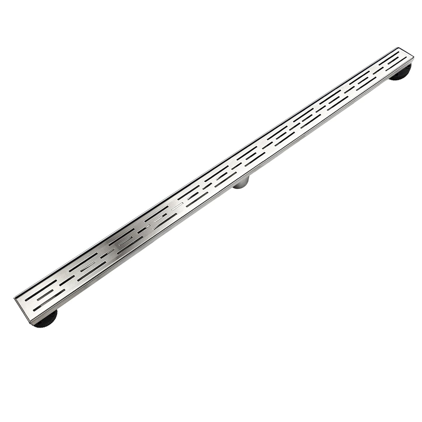 Neodrain 48 Inch Rectangular Linear Shower Drain with Brick Pattern Grate, Brushed 304 Stainless Steel Bathroom Floor Drain,Shower Linear Drain &Leveling Feet, Hair Strainer, CUPC Certified