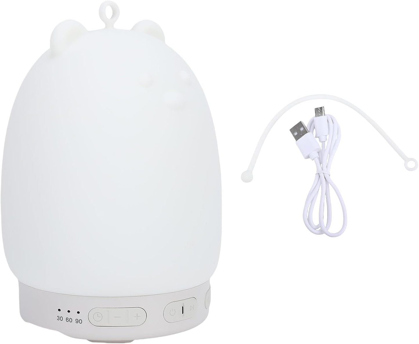 Zopsc Dimmable 2W Bluetooth Speaker Night Light, Portable Cute Bear Design with Color, Speaker and White Noise Sound