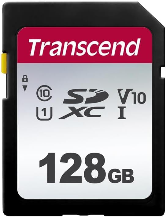 Transcend SDC300S 128GB 100MB/s, U1 V10, 10 SDXC SD Card, Compatible with DSLR Cameras/ Digital Cameras / Trail Cameras