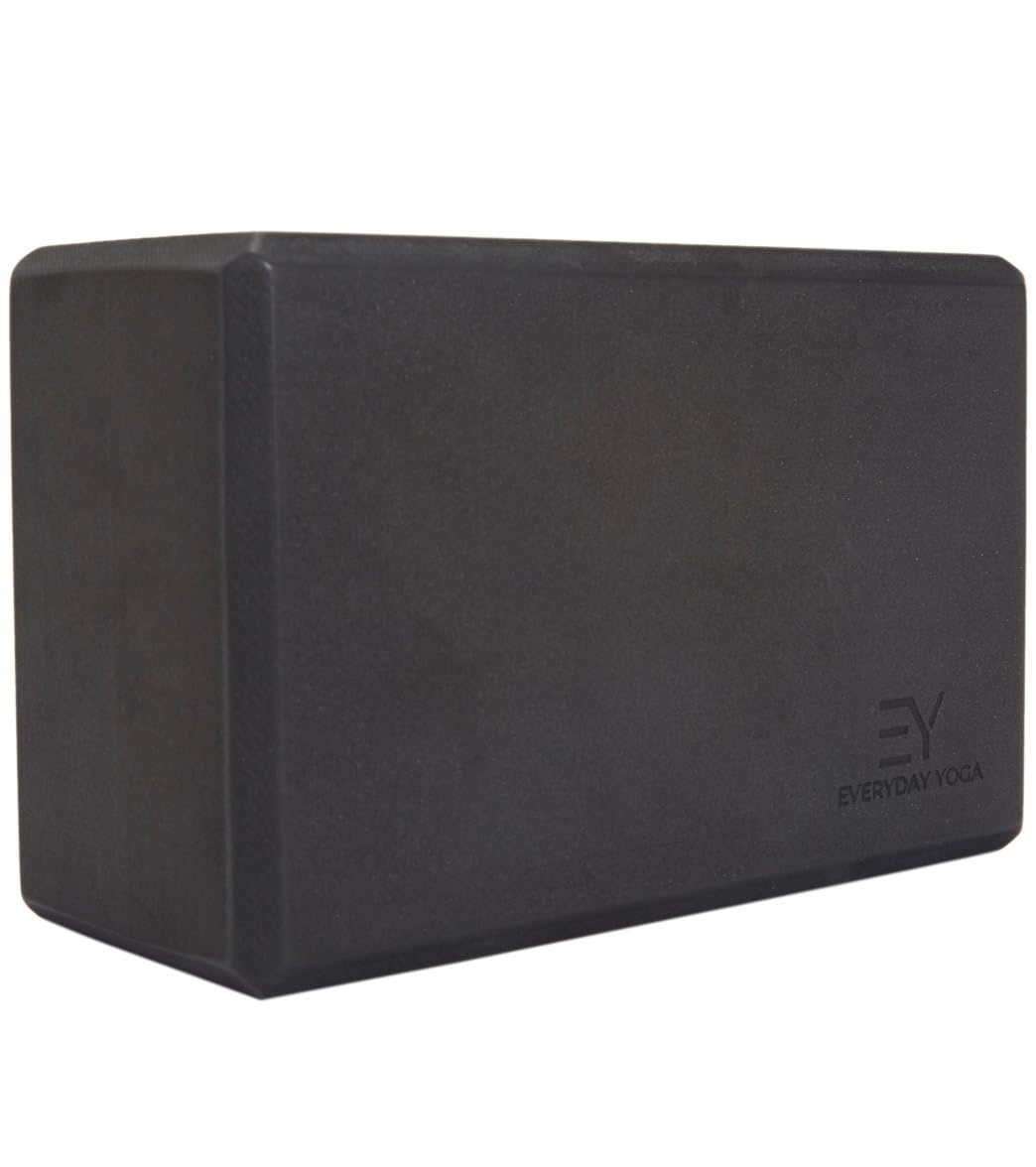 Everyday Yoga Foam Yoga Block 4 Inch - High-Density EVA Support Block for Stability, Balance & Flexibility, Lightweight, Durable & Comfortable - Black