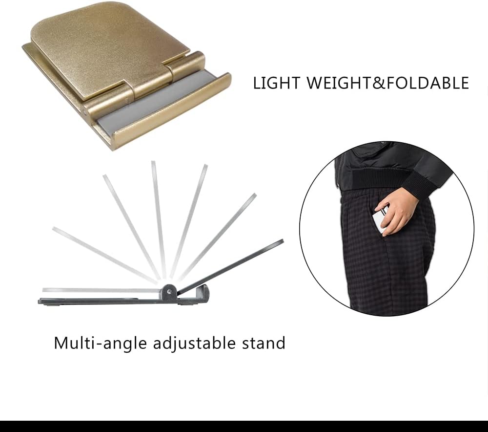 AIFUDA 5 Pcs Foldable Cell Phone Stands, Portable Phone Holder Universal Cellphone Desktop Cradle for Tablets, Reader