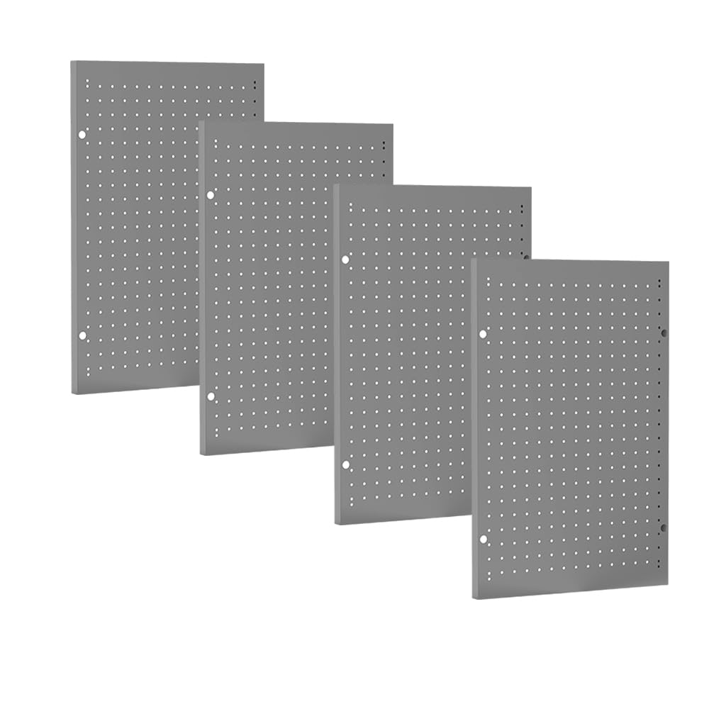 4 PCs Metal Pegboard Wall Panels Heavy Duty Peg Board Tool Organizer Board for Garage Factory, Tool Storage