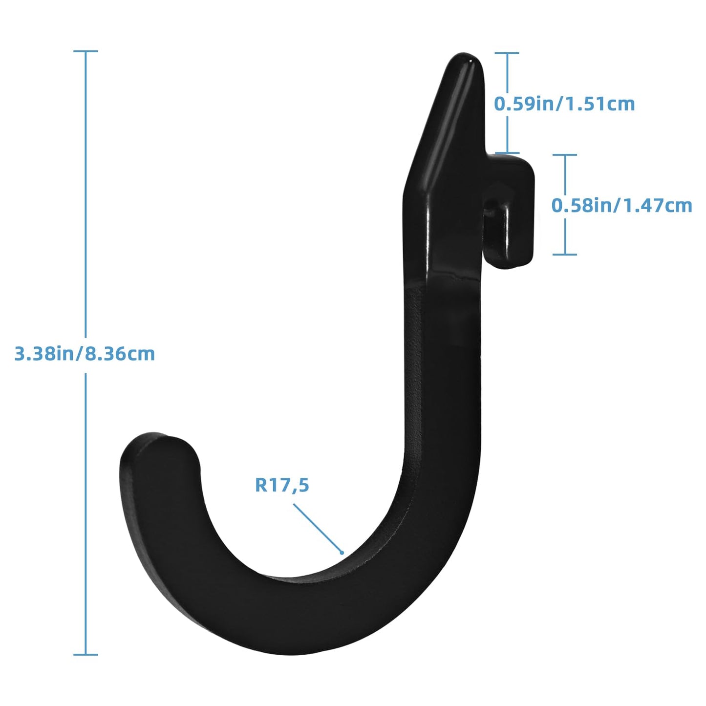 Topfinder 8PSC Squat Rack Accessories Hook Holder,Power Rack Attachments Hooks,DIY Storage Hook for Resistance Bands Barbell Collars and Gym Accessories (Black)