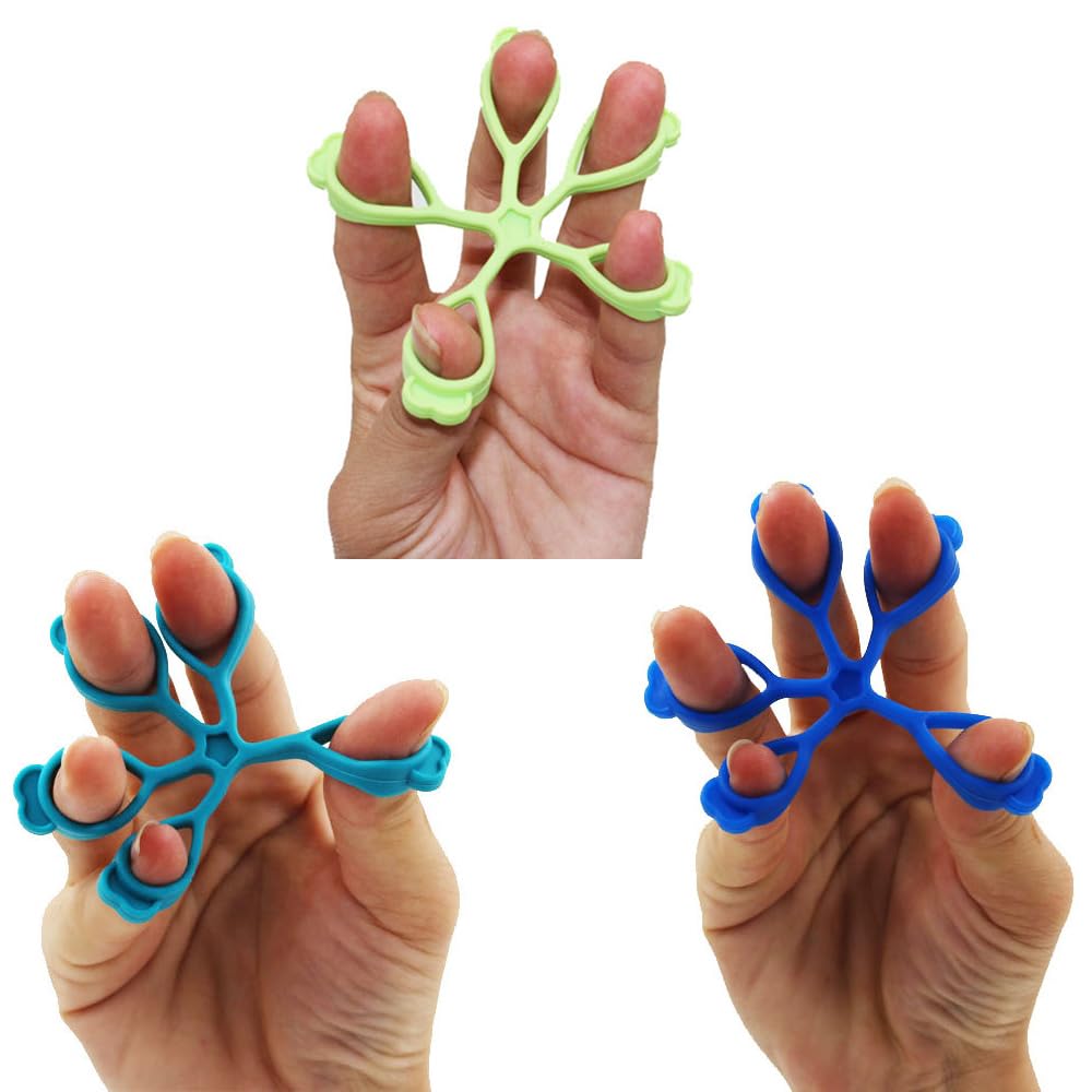 DeaHea 3 Pack Finger Stretcher Finger Exerciser Hand Strengthener Grip Strength Trainer Hand Resistance Bands Finger Extension Elastic Rings Hand Strengthening Extensor 7LB 9LB 11LB Set