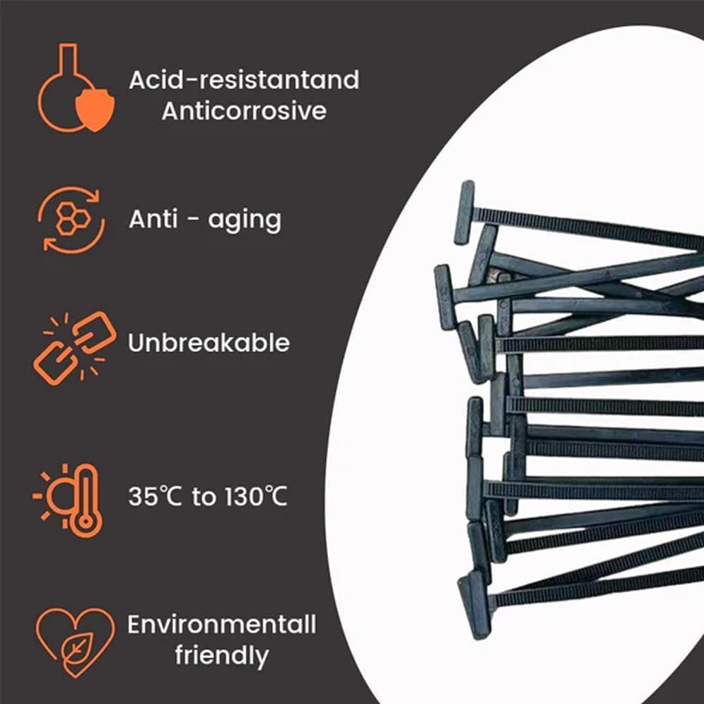 Turutu 20pcs Nylon Universal Cable Tie Buckle, Heavy Duty Self-Locking Button Head Zip Tie, Multipurpose Cable Tie